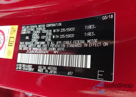 2018 Lexus Rx 350L Premium from USA, damaged, VIN JTJDZKCA5J2010694